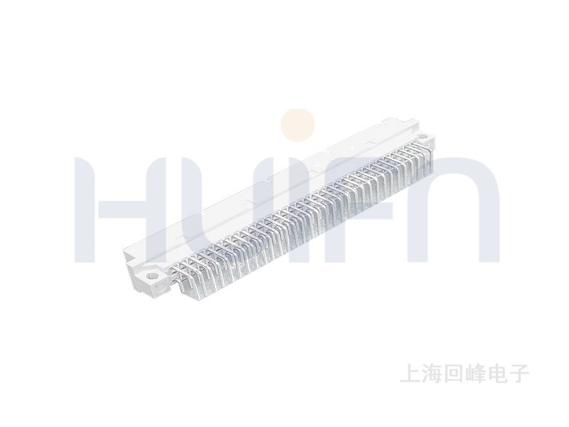 2.54mm 欧式 C型弯公 焊板 2×32PIN 下板尺寸3.0 铆接孔2.5 触点镀层Au 0.38μm Sn PBT 灰色 UL94V-0