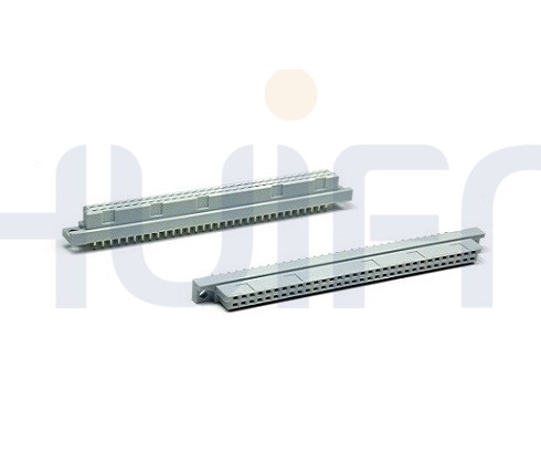 2.54mm 欧式 B型直母 焊板 2×32PIN 下板尺寸4.00 触点镀层Au 0.38μm Sn PBT 灰色 UL94V-0